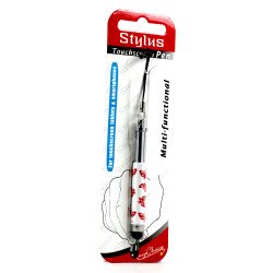 Mini Design Shrinkable Stylus Touch Pen with Earphone Dust Cap (Butterfly Red)